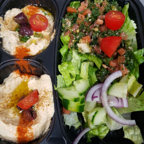 A fresh mezze starter spread at Cafe Yafa